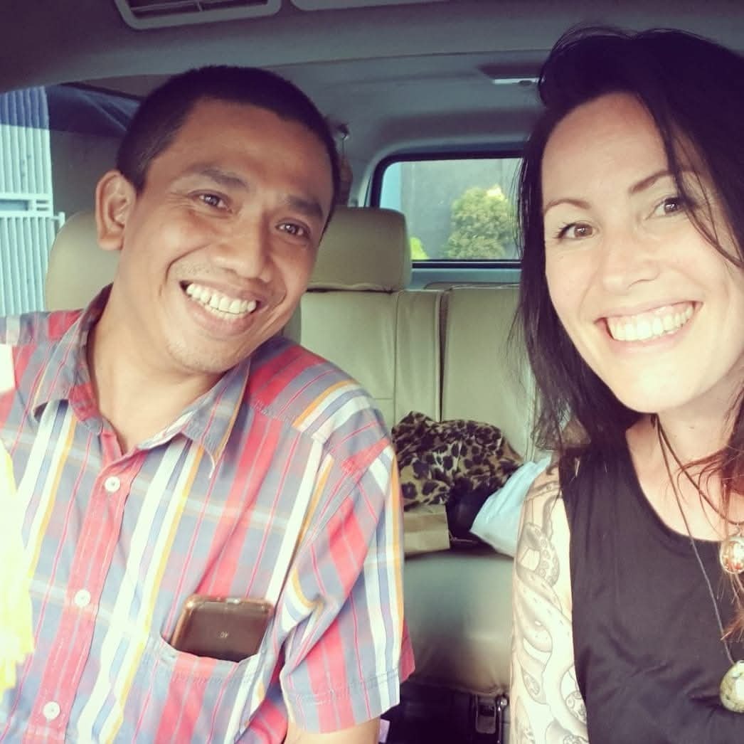 Djaelani with a traveler during a journey